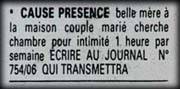 Petite Annonce : Cause Belle Mère